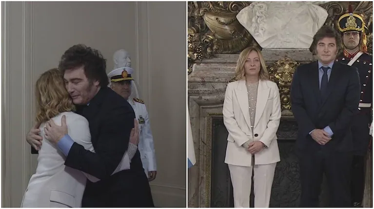 javier-milei-le-dio-un-calido-recibimiento-a-giorgia-meloni-en-casa-rosada-foto-captura-de-video-de-la-transmision-oficial-JZVSWJ3CNBAKRLPV45CH2IVMAE