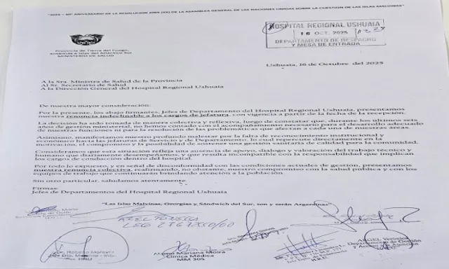 renuncia masiva en el hospital regional ushuaia